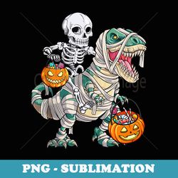 skeleton riding mummy dinosaur t rex halloween funny pumpkin - exclusive sublimation digital file
