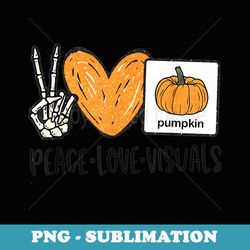 peace love visuals sped teacher pumpkin skeleton halloween - unique sublimation png download