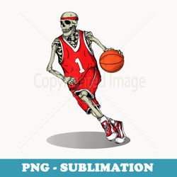 halloween skeleton costume for basketball lovers - modern sublimation png file