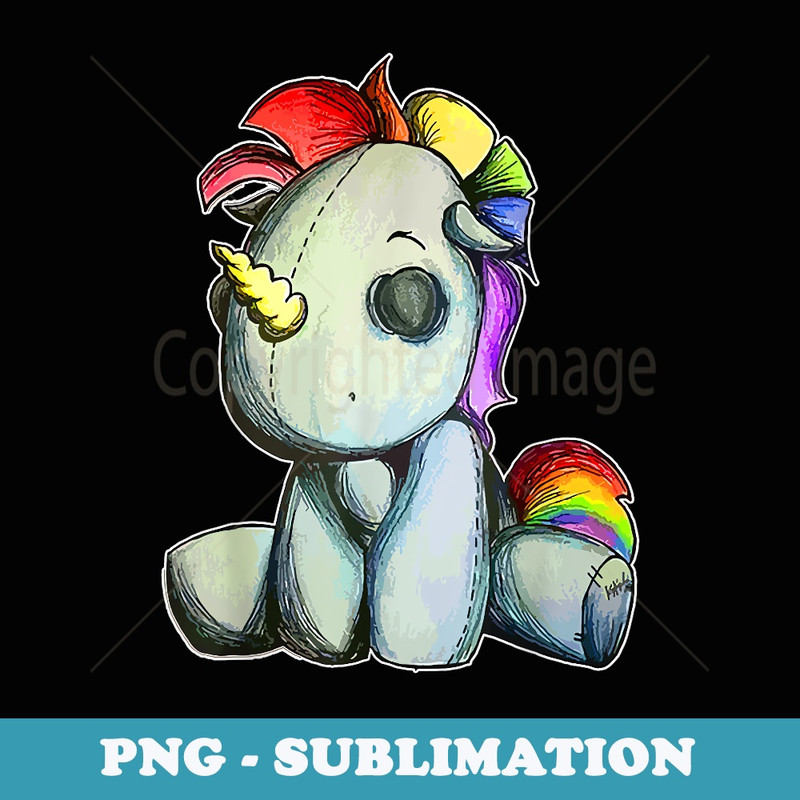 Funny Unicorn Pastel Goth Voodoo Doll Halloween Costume Day - Unique Sublimation PNG Download