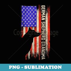 vintage usa flag proud german shepherd grandma silhouette - exclusive sublimation digital file