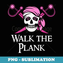 walk the plank pink pirate saying skull and crossbones flag - png sublimation digital download
