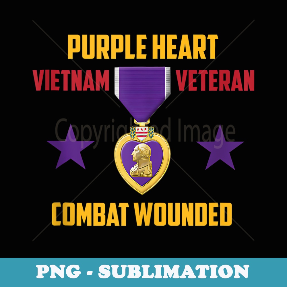 Purple Heart Vietnam Veteran - Elegant Sublimation PNG Download