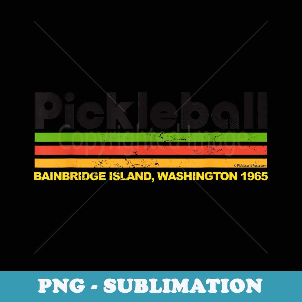 Vintage Pickleball Bainbridge Island 1965 Design - Premium PNG Sublimation File