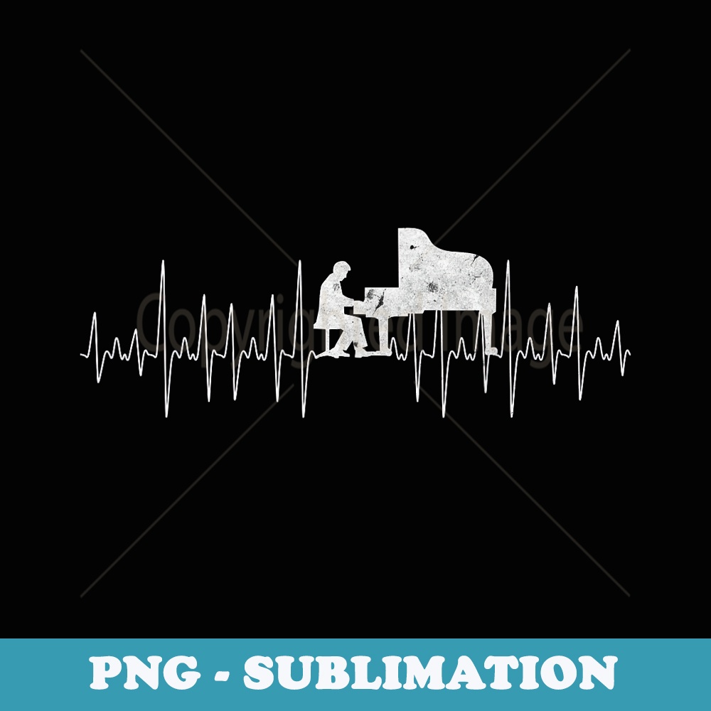 Cool Piano Heartbeat Piano Player Music Teacher Student - Signature Sublimation PNG File