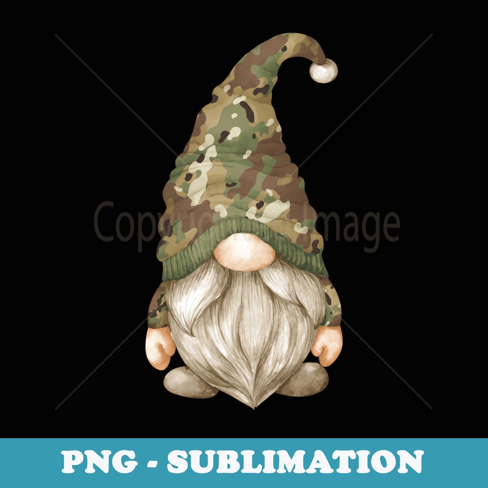 Veteran Grandpa Camo Gnomie For - Patriotic Gnome - PNG Transparent Sublimation File