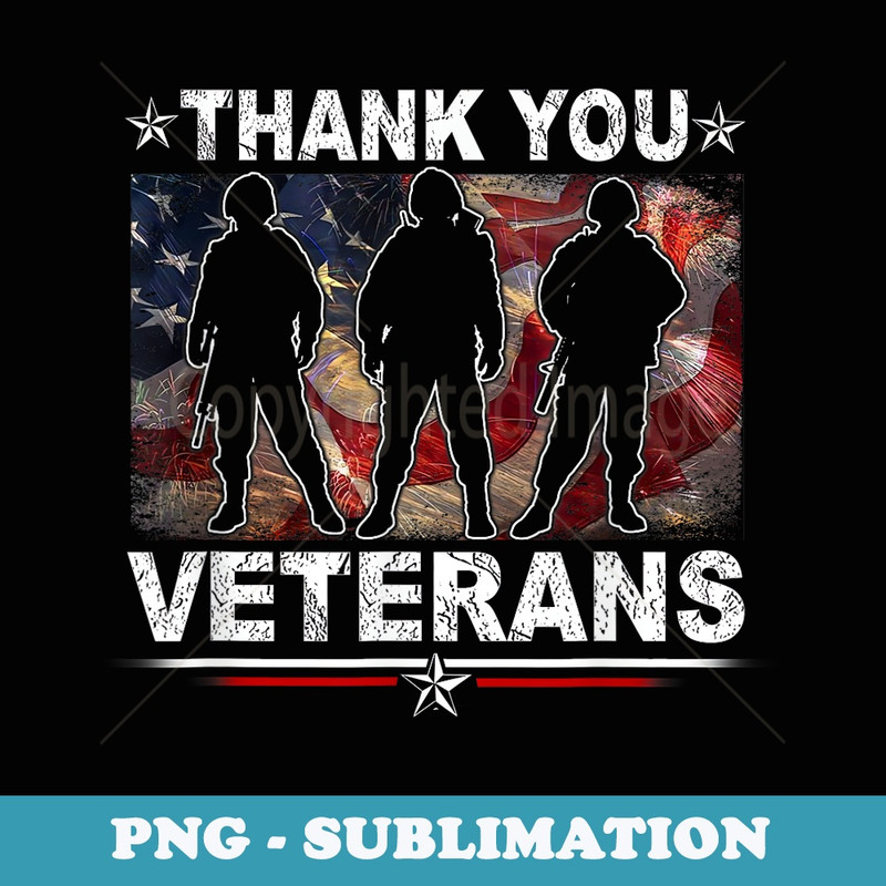 Thank you Military Veterans Veterans Day Memorial Day - Signature Sublimation PNG File