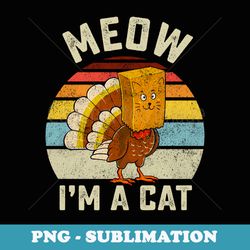 thanksgiving funny turkey fake cat retro - png transparent sublimation design