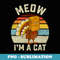Thanksgiving Funny Turkey Fake Cat Retro - PNG Transparent Sublimation Design