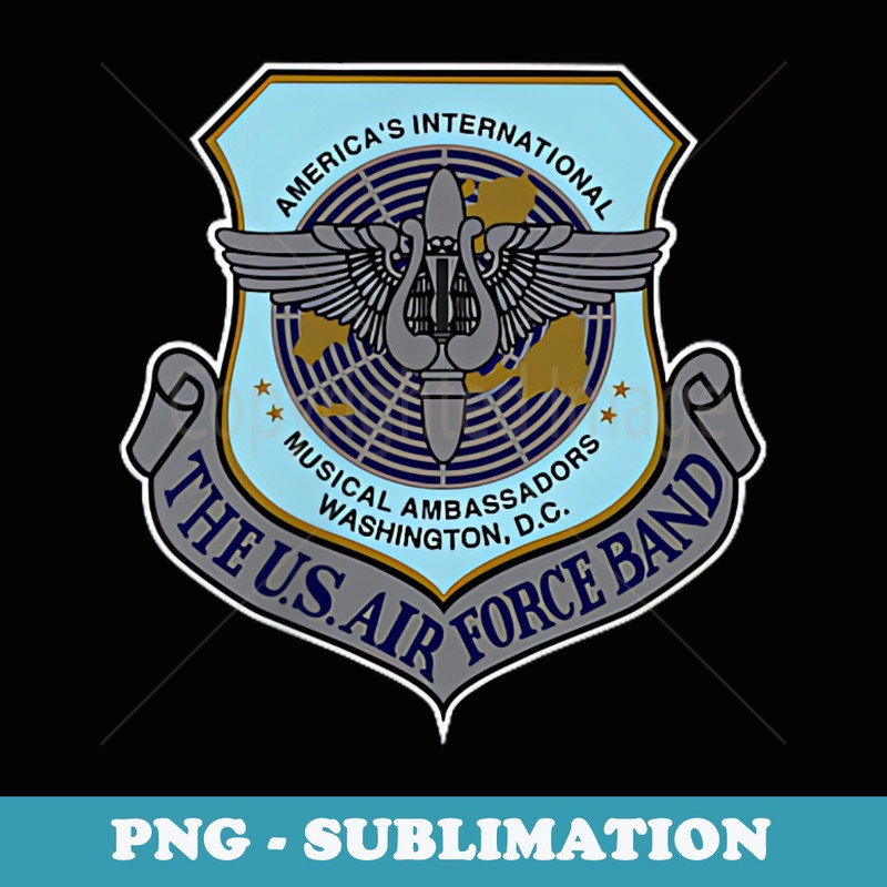 United States Air Force Band Military Veteran Patch - PNG Transparent Sublimation Design