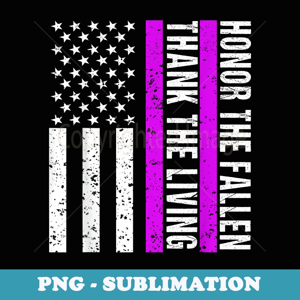 Purple Heart Day Military Veteran American Purple Heart Flag - Instant Sublimation Digital Download
