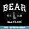 Bear Delaware DE Vintage American Flag Sports Design - Retro PNG Sublimation Digital Download