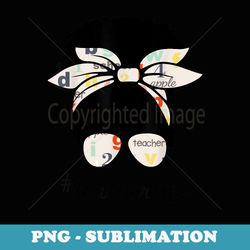 s afro teacher cute messy bun girl teaching life - high-resolution png sublimation file