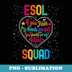 esol squad appreciation week back to school heart - retro png sublimation digital download