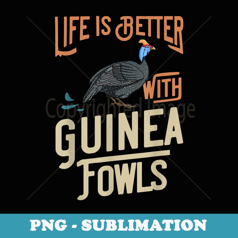 Guinea Fowl Chicken Hen Farmer - Creative Sublimation PNG Download