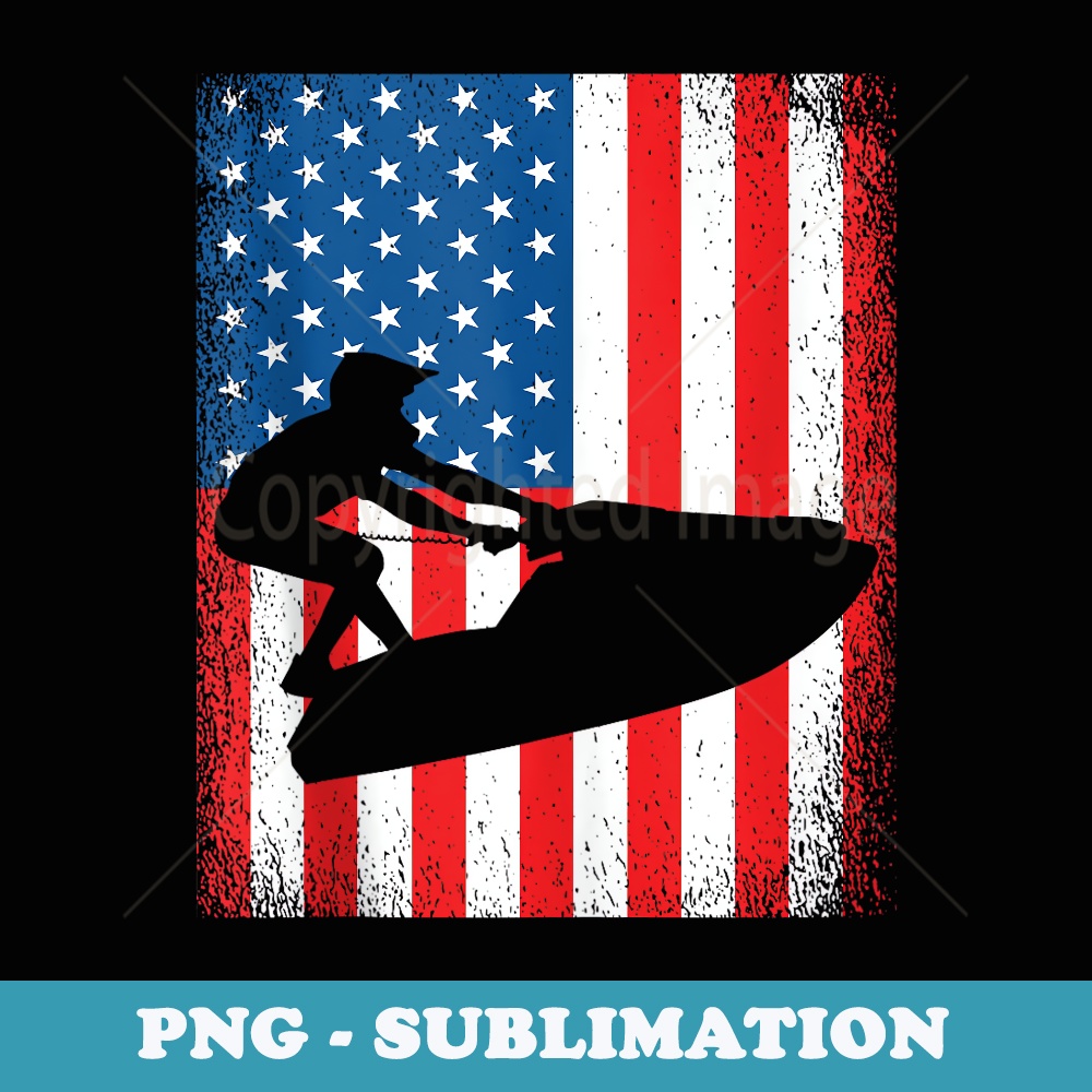 Jet Ski Patriotic Day American Flag 4th of July - Creative Sublimation PNG Download
