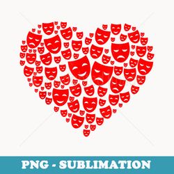 actor performer artist drama theater mask heart profession - exclusive sublimation digital file