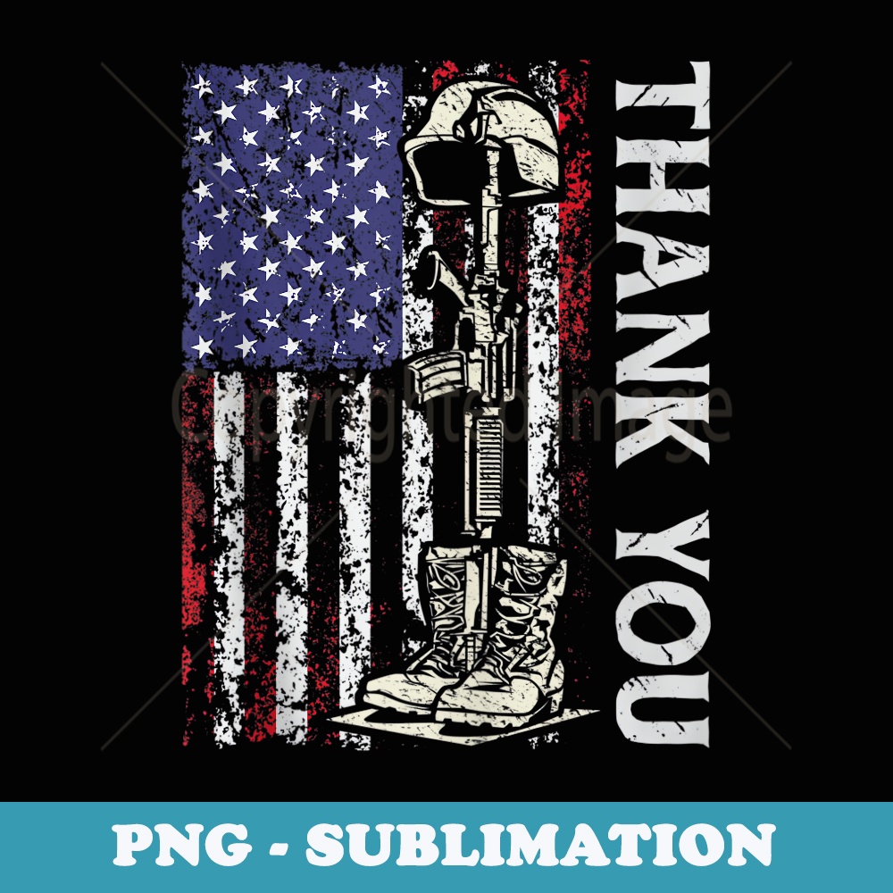 Thank You Patriotic s Memorial Day 4th Of July US Flag - Elegant Sublimation PNG Download