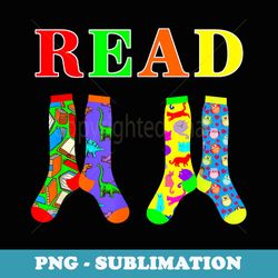 reading teacher read books wacky socks - high-resolution png sublimation file