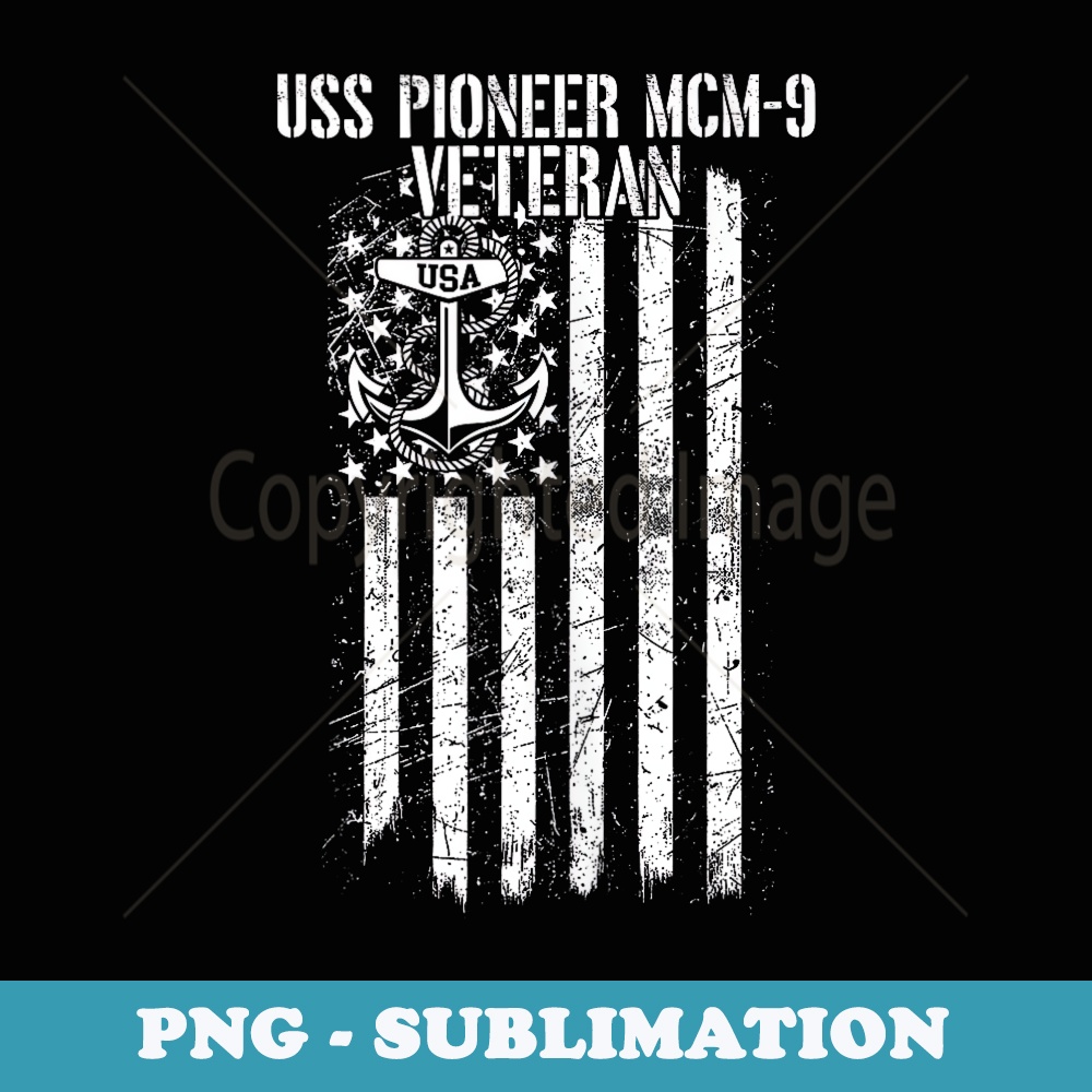 USS Pioneer MCM-9 Mine Countermeasures Ship Veteran - Unique Sublimation PNG Download