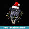 Cute English Bulldog Santa Christmas Tree Lights Xmas - Digital Sublimation Download File