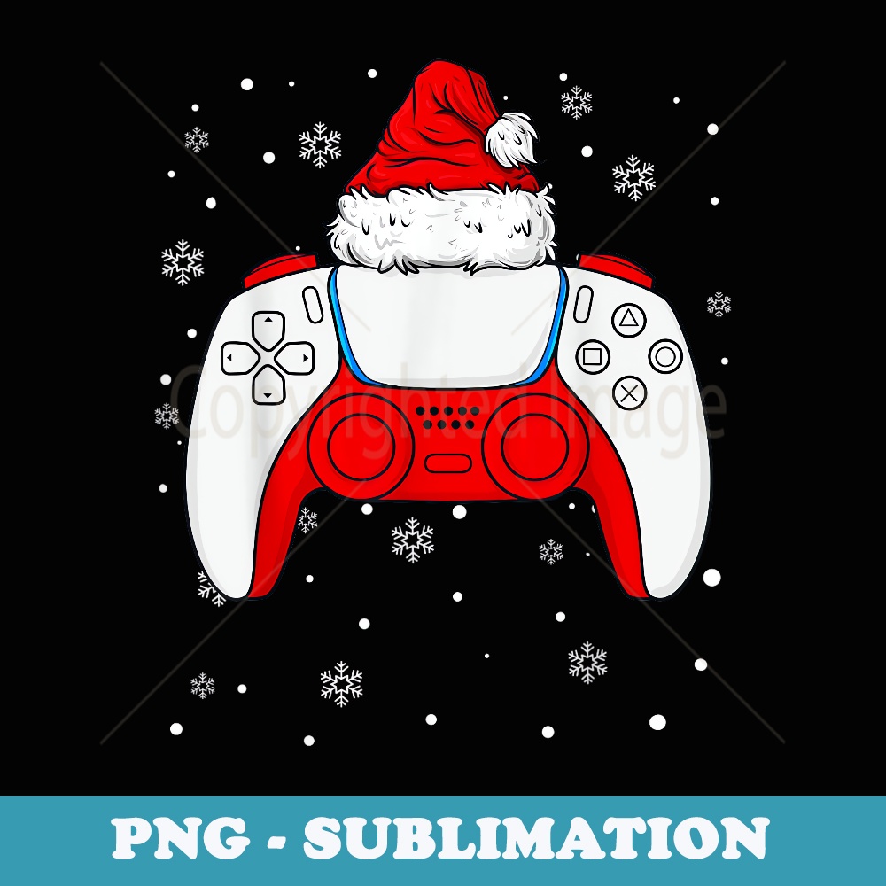 Christmas Santa Gamer Controller Boys ns Gaming Xmas - Vintage Sublimation PNG Download