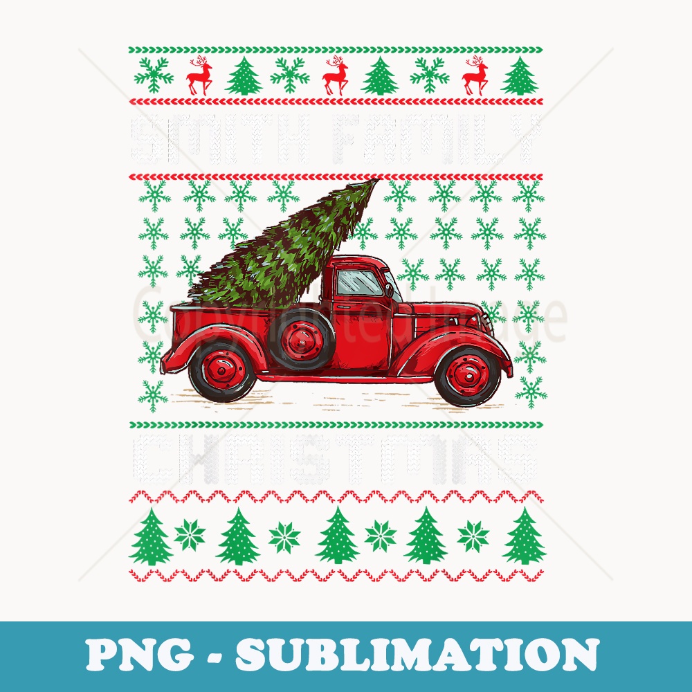 Smith Family Ugly Christmas er Red Truck Funny Xmas - Modern Sublimation PNG File
