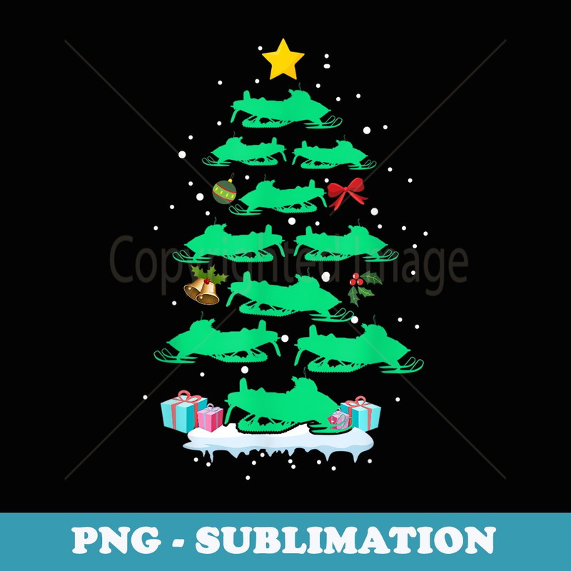 Snowmobile Sled Christmas Tree Xmas For Snowmobile Riding - Stylish Sublimation Digital Download