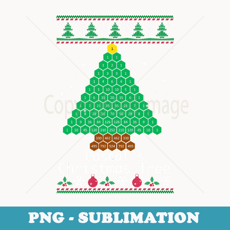 Funny Math Christmas er -Pascal Tree Math Geeks - Professional Sublimation Digital Download