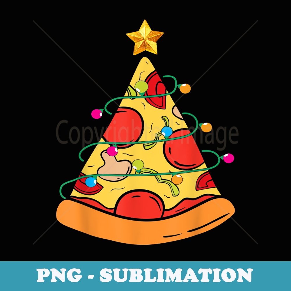 Pizza Christmas Tree Lights Xmas Boys Men Pizza Lovers - Professional Sublimation Digital Download
