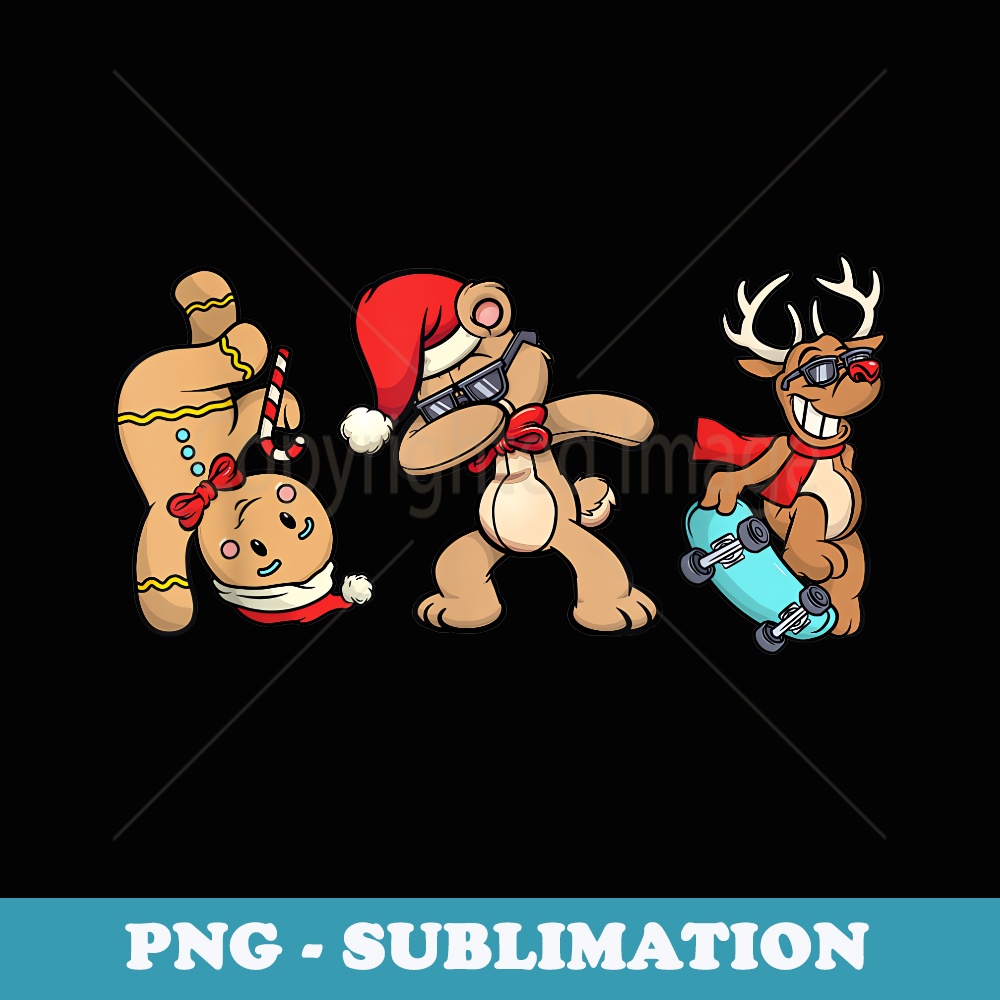 Dabbing Santa Skateboard Reindeer Dancing Gingerbread Xmas - Exclusive Sublimation Digital File