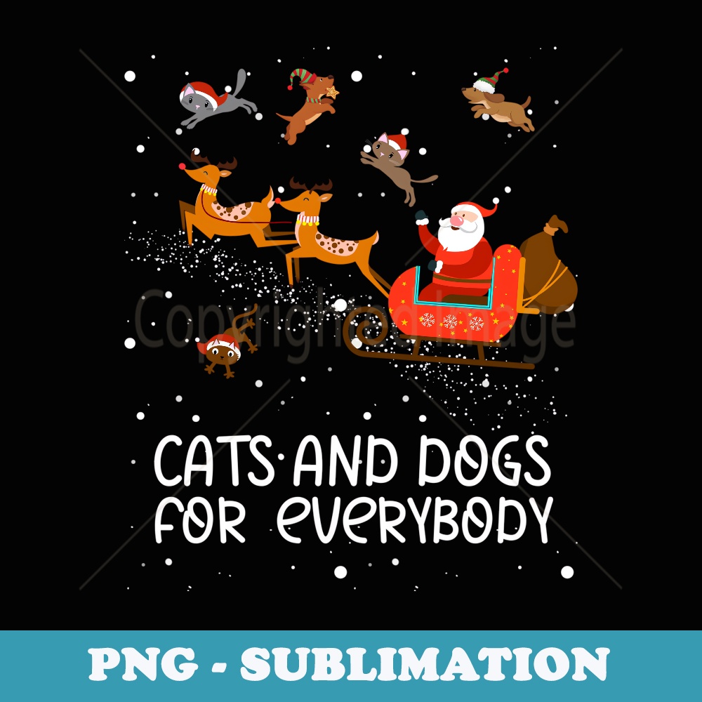 Cats For Everybody Christmas Funny Cat Kitties Lovers Family - PNG Transparent Sublimation Design