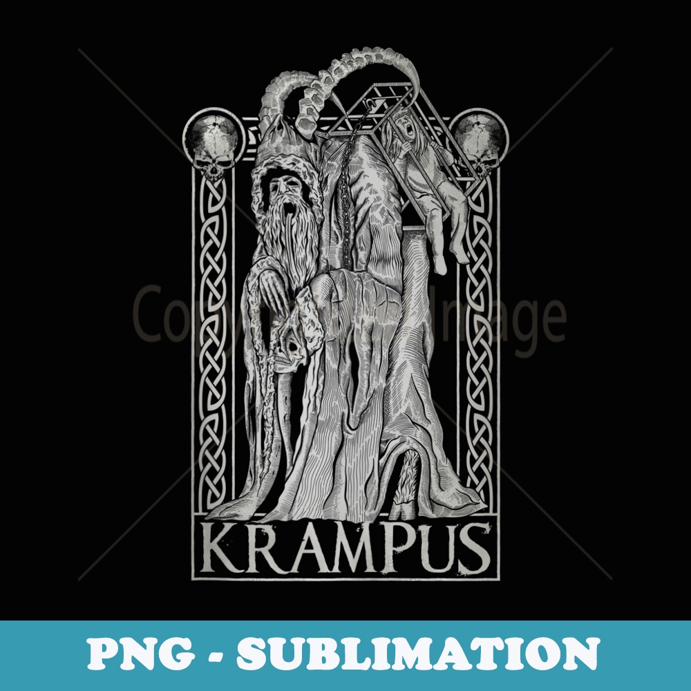 Krampus - Gruss von Krampus Dark Gothic Christmas - Decorative Sublimation PNG File