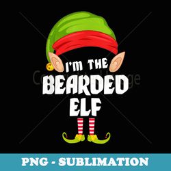 funny bearded elf matching family group pj christmas - sublimation png file