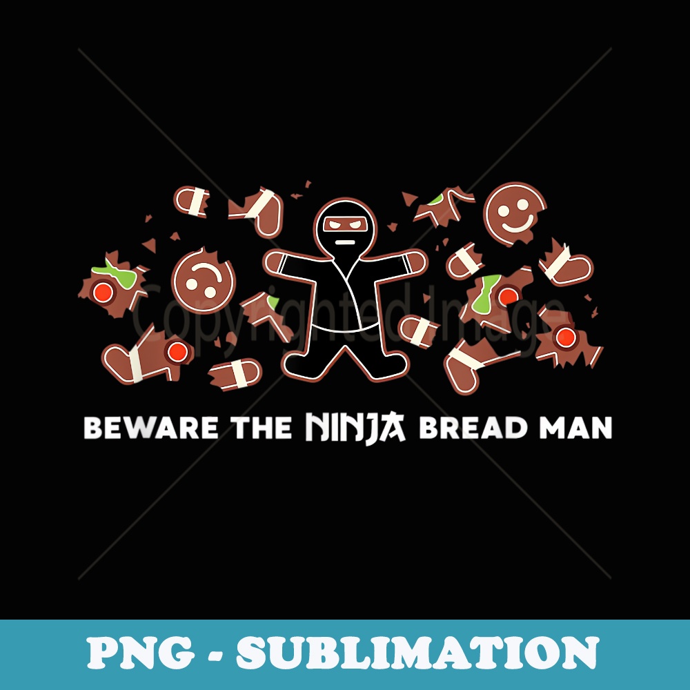 Funny Gingerbread Ninja Ginja Ninjabread Christmas - Retro PNG Sublimation Digital Download