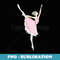 Pretty Pink Ballerina Cute Valentine Dancer Fun Pajama - PNG Transparent Sublimation Design