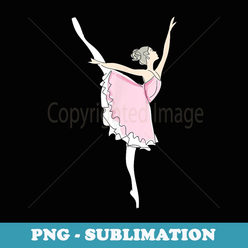 Pretty Pink Ballerina Cute Valentine Dancer Fun Pajama - PNG Transparent Sublimation Design