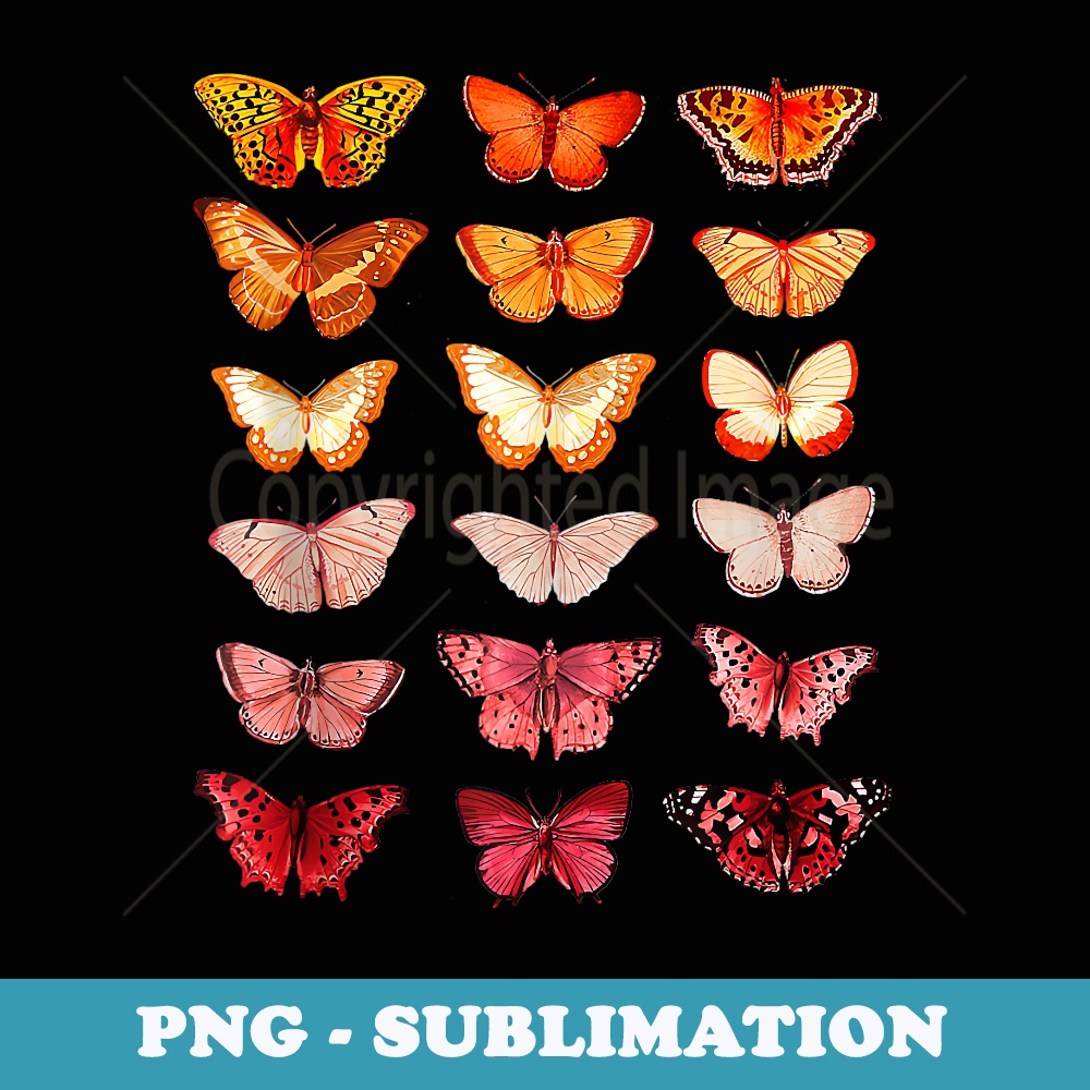 Lesbian Flag Color Butterfly Subtle Sapphic Pride Aesthetic - Professional Sublimation Digital Download