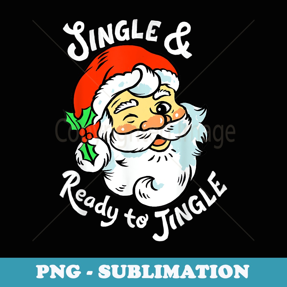 Santa Claus Single and Ready to Jingle Christmas Funny Xmas - Signature Sublimation PNG File