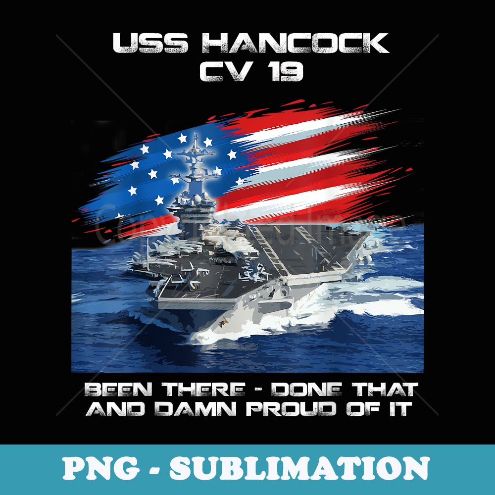 USS Hancock CV 19 Aircraft Carrier Veteran USA Flag Xmas - Premium Sublimation Digital Download