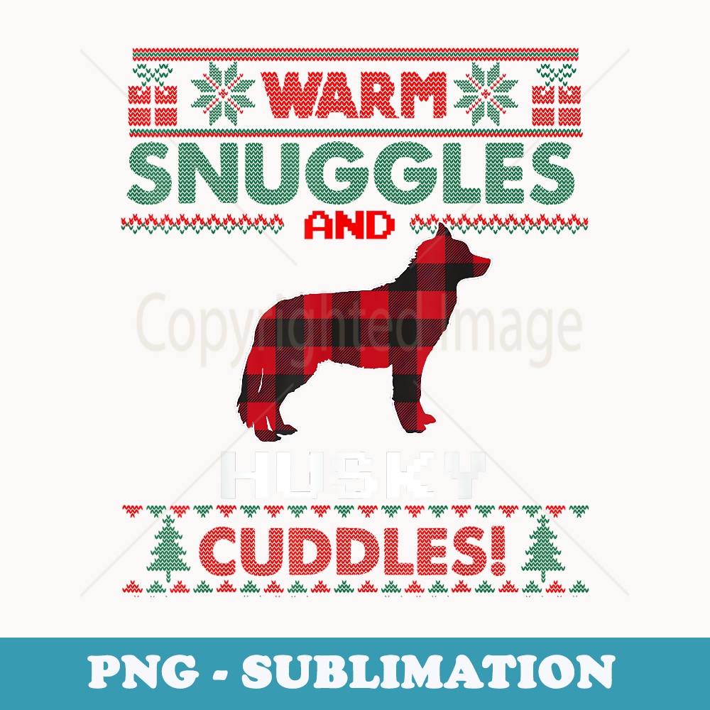 Siberian Husky Christmas Pajama Ugly Christmas er - Exclusive PNG Sublimation Download