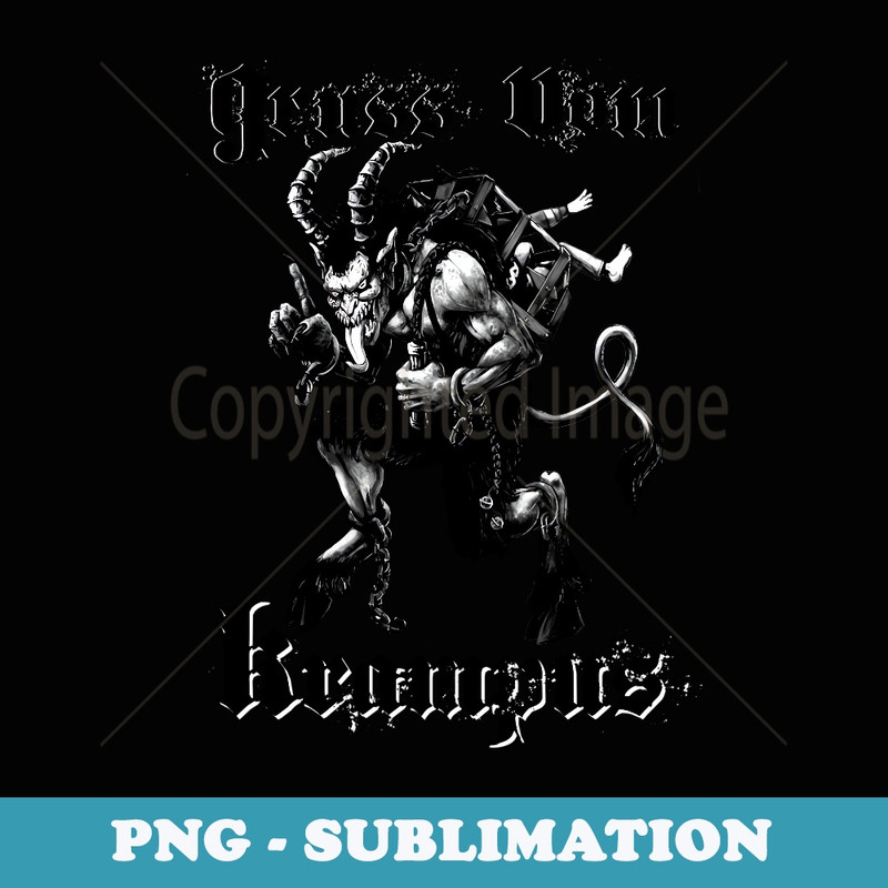 Vintage Gruss Vom Krampus Christmas Eve Naughty Xmas - Modern Sublimation PNG File
