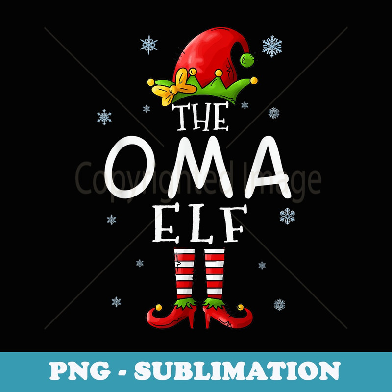 The OMA Elf Funny Grandma Xmas Groupe Matching Christmas - Unique Sublimation PNG Download