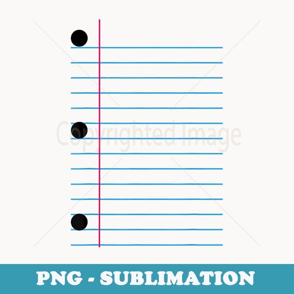 3 Hole Punch Lined Paper Funny Back to School Halloween - PNG Transparent Sublimation File