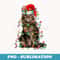 Funny Santa Claus Maine Coon Cat & Christmas Lights Xmas - High-Resolution PNG Sublimation File