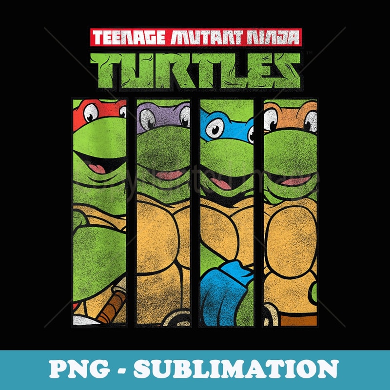 Nickelodeon nage Mutant Ninja Turtles Turtle Panels - Vintage Sublimation PNG Download