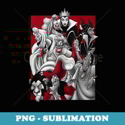 disney villains baddies team group shot big chest - digital sublimation download file