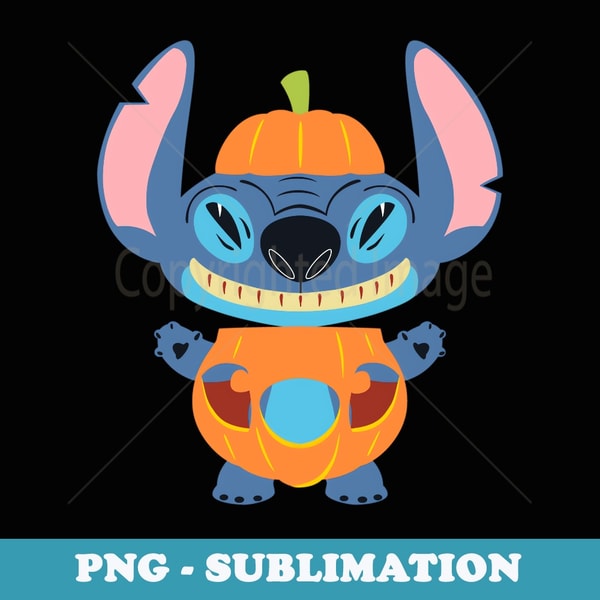 Disney Stitch Pumpkin Halloween - Signature Sublimation PNG File