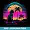 Cat Vaporwave Retrowave Aesthetic Synthwave 80s Palm Tree - Premium Sublimation Digital Download