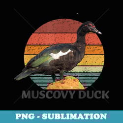 funny muscovy duck retro vintage - premium png sublimation file